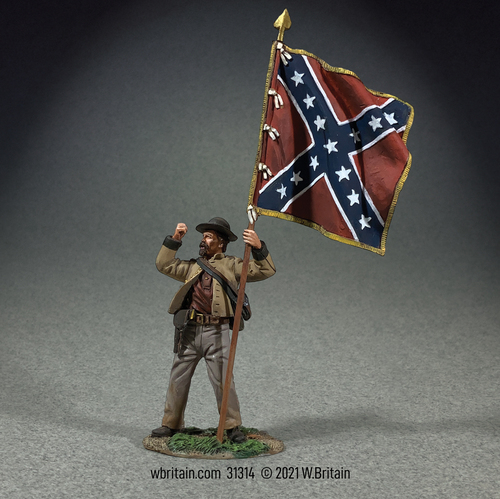 Figurine: Confederate  with ANV Flag